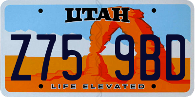 UT license plate Z759BD