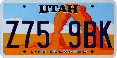 UT license plate Z759BK