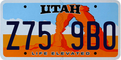 UT license plate Z759BO