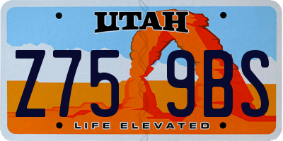 UT license plate Z759BS
