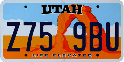 UT license plate Z759BU
