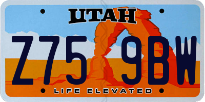UT license plate Z759BW
