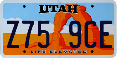 UT license plate Z759CE