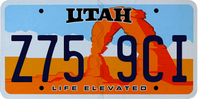 UT license plate Z759CI