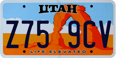 UT license plate Z759CV