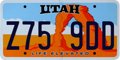 UT license plate Z759DD
