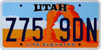 UT license plate Z759DN