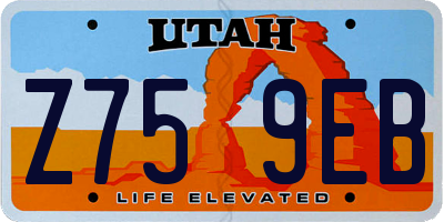 UT license plate Z759EB