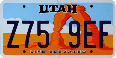 UT license plate Z759EF