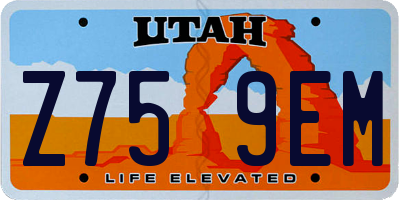 UT license plate Z759EM