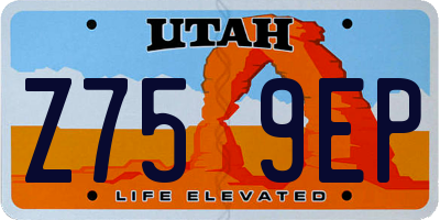 UT license plate Z759EP