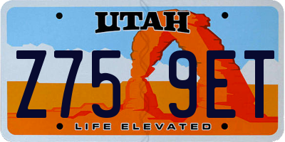 UT license plate Z759ET