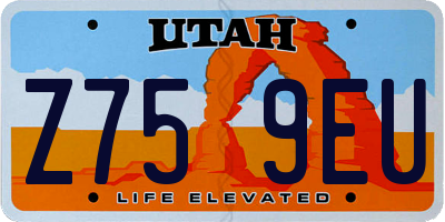 UT license plate Z759EU