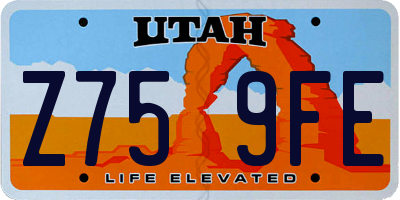 UT license plate Z759FE