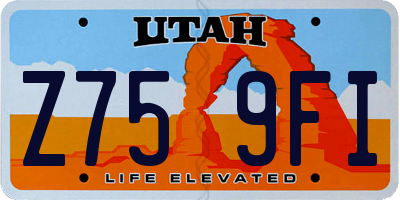 UT license plate Z759FI