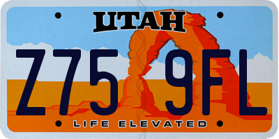 UT license plate Z759FL