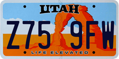 UT license plate Z759FW