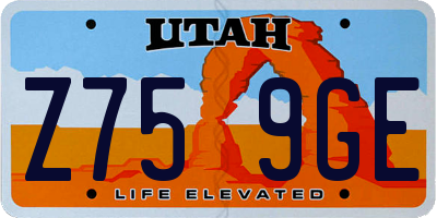 UT license plate Z759GE