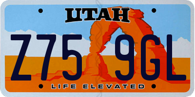 UT license plate Z759GL