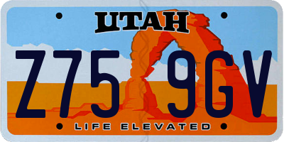 UT license plate Z759GV