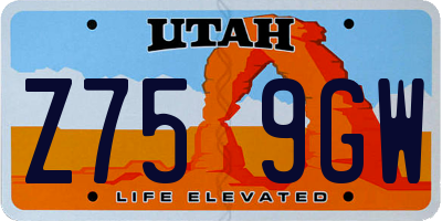 UT license plate Z759GW
