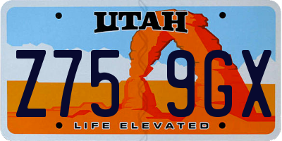 UT license plate Z759GX