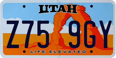 UT license plate Z759GY