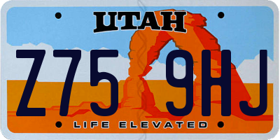 UT license plate Z759HJ
