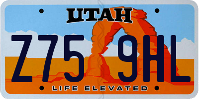 UT license plate Z759HL