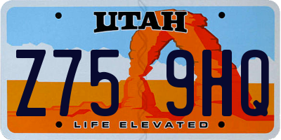 UT license plate Z759HQ