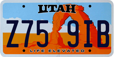 UT license plate Z759IB