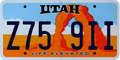 UT license plate Z759II