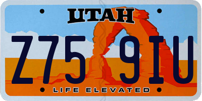 UT license plate Z759IU