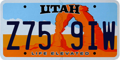UT license plate Z759IW