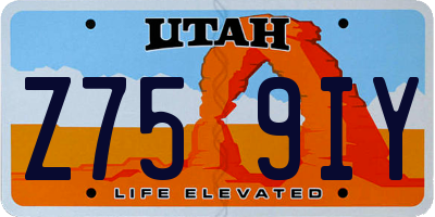 UT license plate Z759IY