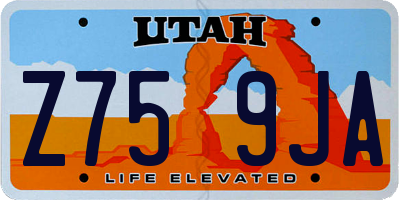 UT license plate Z759JA