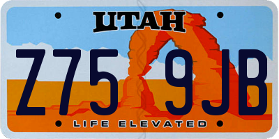 UT license plate Z759JB