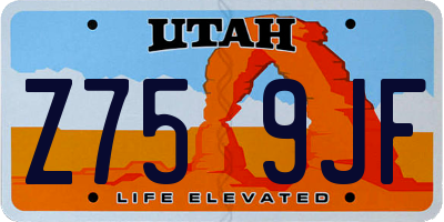 UT license plate Z759JF