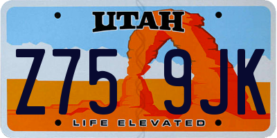 UT license plate Z759JK