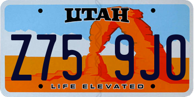 UT license plate Z759JO