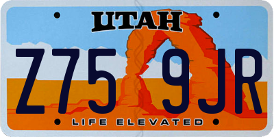 UT license plate Z759JR