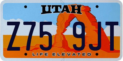 UT license plate Z759JT