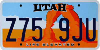UT license plate Z759JU