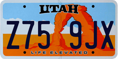 UT license plate Z759JX