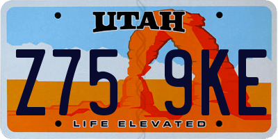 UT license plate Z759KE