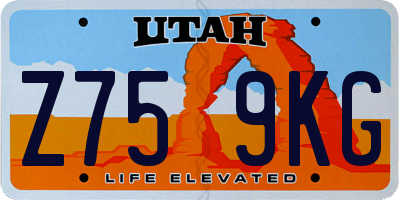 UT license plate Z759KG