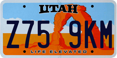 UT license plate Z759KM