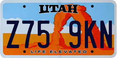 UT license plate Z759KN