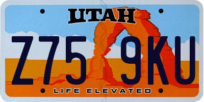 UT license plate Z759KU