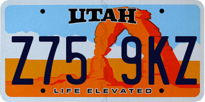 UT license plate Z759KZ